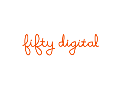 Fifty Digital rebrand reversed brand branding fifty digital handwritten illustration logo logotype rebrand relaxed