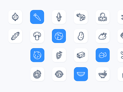 Freeasy - Food Icons app flat food freezy fridge icon line mobile recipe ui