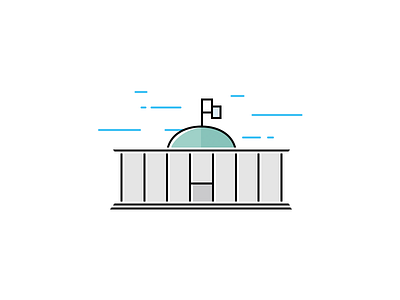 The National Assembly building Icon flat icon illustration line pictogram