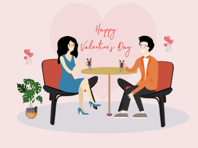 Happy Valentine's Day art artist branding design flat illustration illustrator vector website