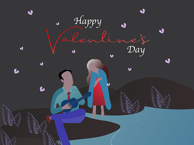 Happy Valentine's day design flat illustration illustrator typography vector