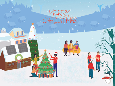 Merry Christmas! app art design flat illustration illustrator ux vector web website