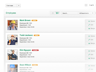 Employee List Admin UI