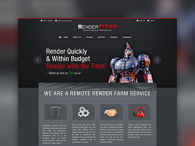 Render Titan Website Mock-Up render titan website design