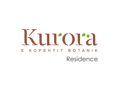 "Kurora e Kopeshtit Botanik" Residence Logo plant residence tree typography