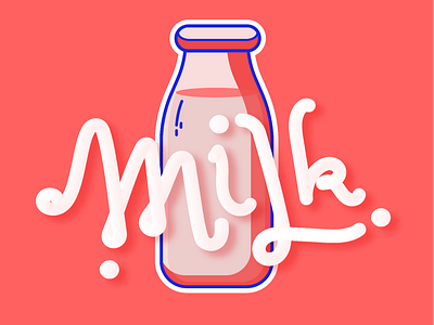 Milk colors illustration milk typogaphy ui