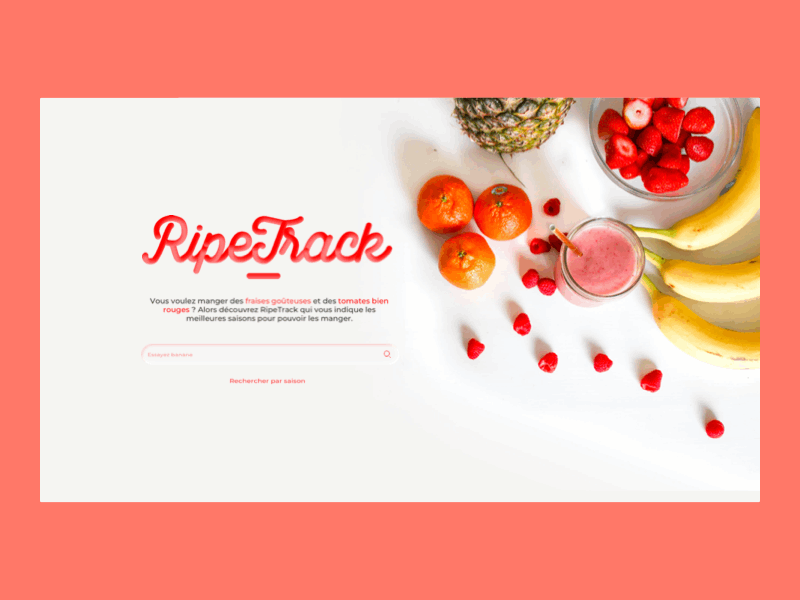 Ripetrack animated gif banana cook dailyui food food app homepage illustration page page design recipes ui webdesign website