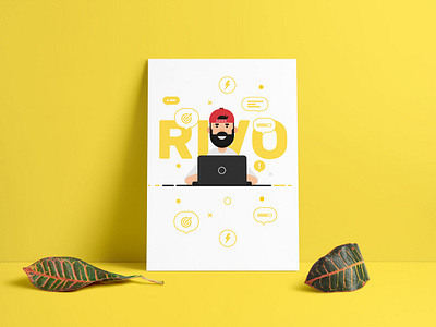 Rivo man animation design illustration minimal psd