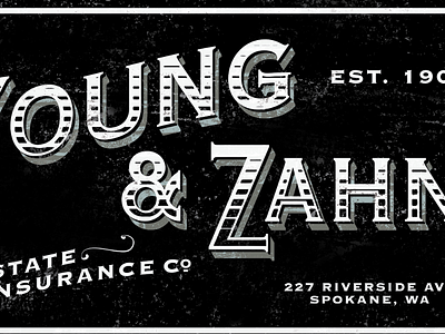 Young & Zahn Wall Graphic design old type wall graphic