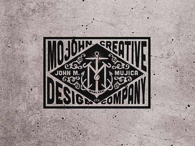 Mojohn Design Company logo old type vintage