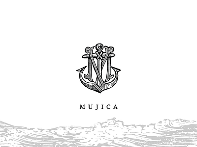 Old M anchor illustrated logo m old vintage