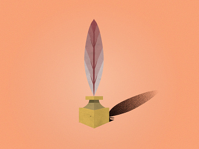 Quill feather flat illustration noise noisy pen quill texture