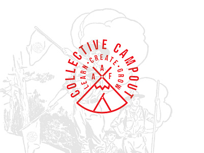 Collective Campout branding campout collective community create grow identity learn logo pnw spokane teepee