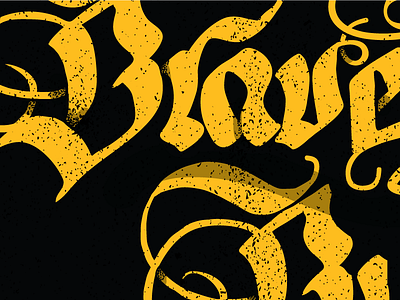 Be Brave Not Safe But Good black blackletter flourish gold quotes script swirl texture typography