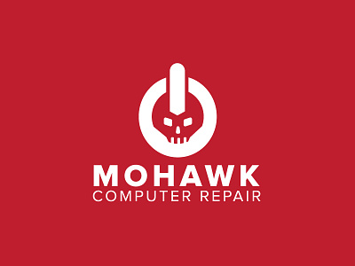 Mohawk computer mohawk power button punk repair skull tech technology wrench