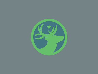 Buck antlers buck circle deer logo mark night star