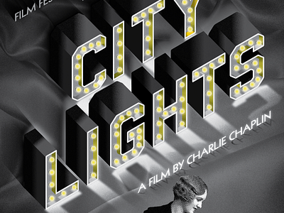SpIFF City Lights charlie chaplin grain lights noise old shadow shadow type typography vintage