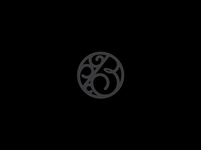 B b circle monogram ornate