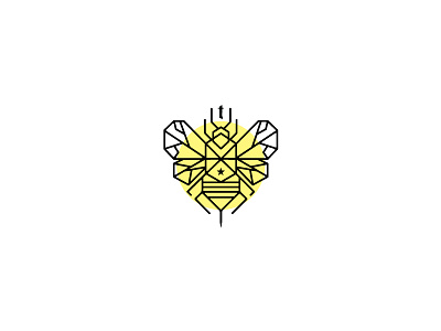 TypeBee bee color letterpress logo monoline monolines star