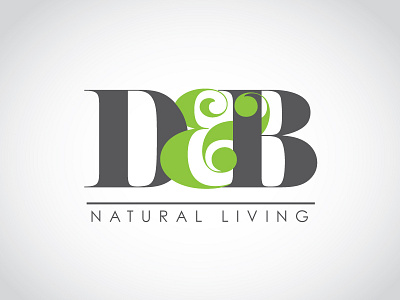 D&B Natural Living ampersand green initials logo natural