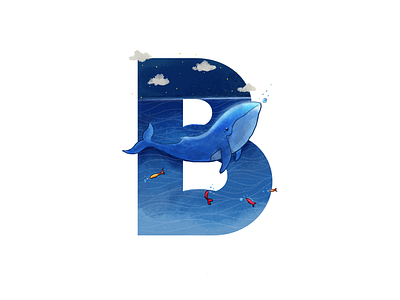 B for Blue. 36daysoftype alphabets art b blue illustration procreate projects