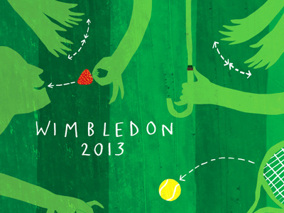 Re-working Wimbledon poster for Waitrose Weekend publication design illustration sport