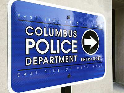 Columbus Police Wayfinding avant garde city hall columbus denney indiana melissa denney police sign wayfinding