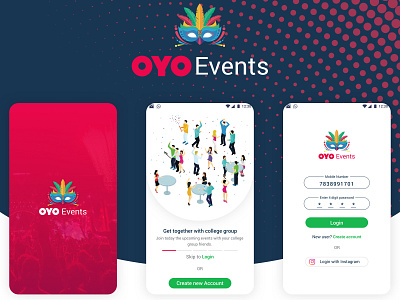 OYO Events UI UX Mobile App android app design booking app creative design events app interaction design marvelapp oyo sketchapp ui design ui ux user ux design