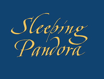 Sleeping Pandora calligraphy design handwriting logo script type typography
