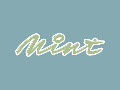 Mint brushpen calligraphy design inkscape lettering script vector