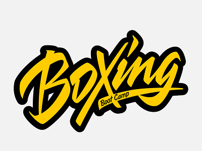 BoxingBootCamp branding brushpen calligraphy design handwriting inkscape lettering logo script type vector