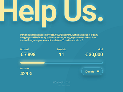 DailyUI–032 crowdfunding campaign dailyui dailyui 032 soft ui ui