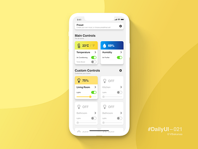DailyUI–021 021 app dailyui designer dribbble shot home monitoring dashboard ios ui ui ux uidesign ux vbakanas