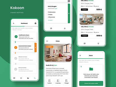 Application UI for rental proprities app application application ui prototype react native realestate rental ui