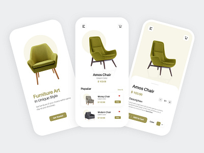 Furniture e-commerce App app app design chair app design e commerce app furniture app furniture e commerce app sofa app ui