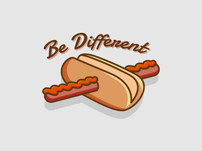 Be Different apparel art design food graphic graphic design hot dog illustration print type typography