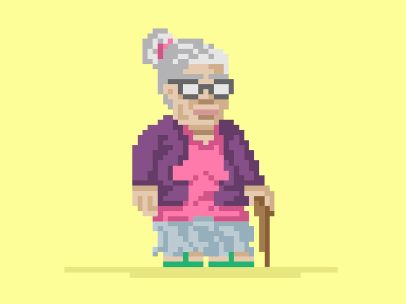 Cheeky Grandma GIF animated animation design gif graphic illustration pixel