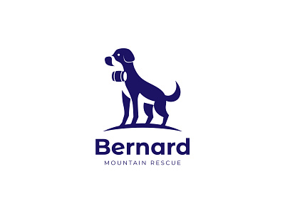 Mountain Rescue business logo concept barrel branding branding design design dog graphic icon identity illustration logo mountain negative space rescue st bernard