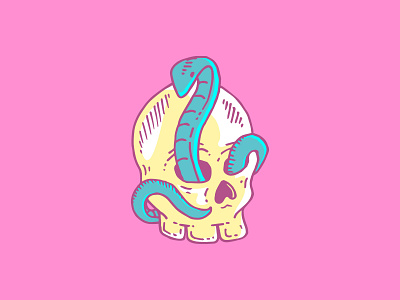 A quick skull and snake illustration art design drawing graphic illustration skeleton skull snake vector vectors