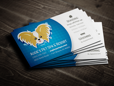 Augies Pet Spa and Resort branding business card icons illustrator mockup photoshop