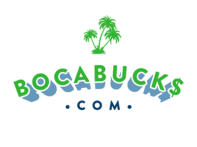 Bocabucks.com $ boca raton bocabucks branding identity illustrator island logo money palm trees