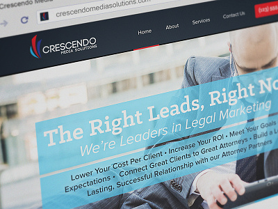 Crescendo Media branding crescendo illustrator layout mockup photoshop responsive responsive web design typography web web design wip