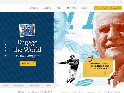 Homepage Design interactive university web design