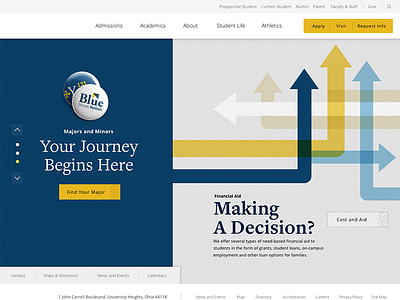 University Homepage Design interactive university web design