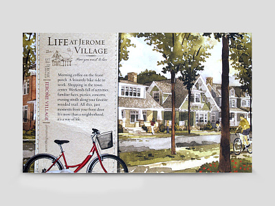 Real Estate Collateral branding collateral home home development homes jerome village post card real estate village
