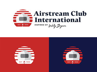 Airstream Club logo 3 70s adventure airstream branding design icon identity illustration logo retro rv travel