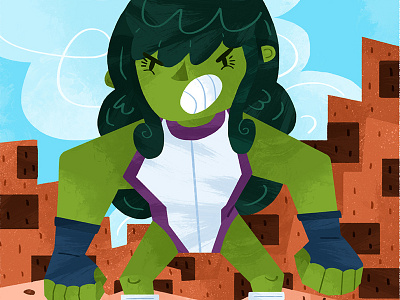 She-Hulk character design childrens book comics hulk illustration illustrator marvel she hulk superhero superheroine