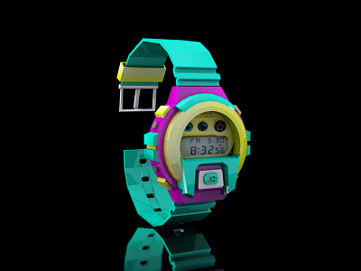 G-Shock Low Poly Render cinema 4d design low poly motion photoshop render watch