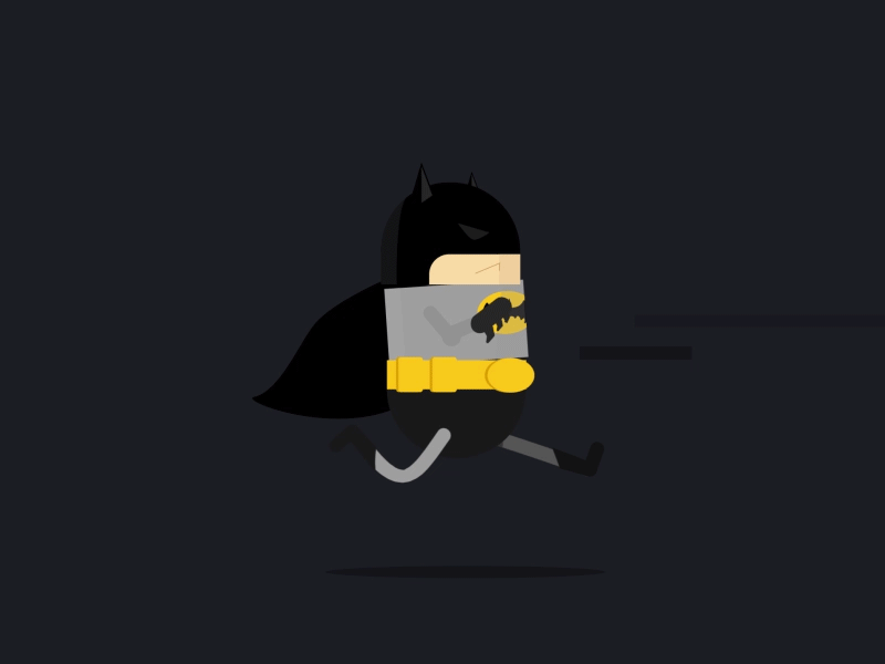 Batman Run Cycle after effects animation batman gif run