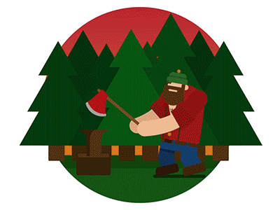 Chop that wood! duik gif lumberjack rubberhose